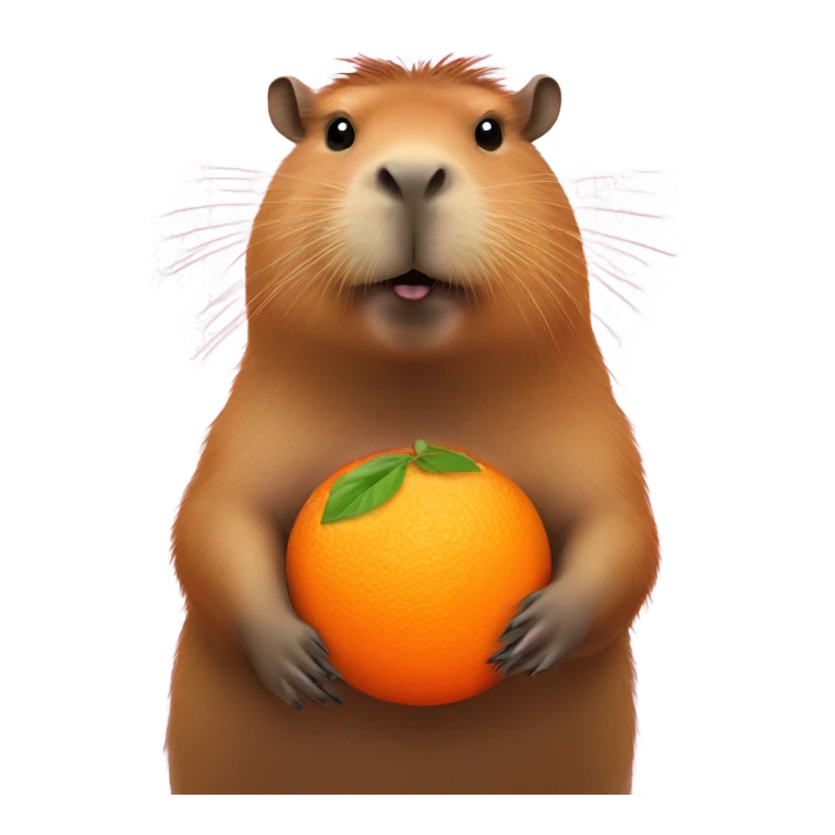 Capybara with a orange  emoji