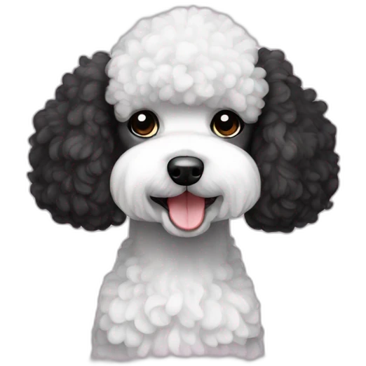 Mini black and white poodle emoji