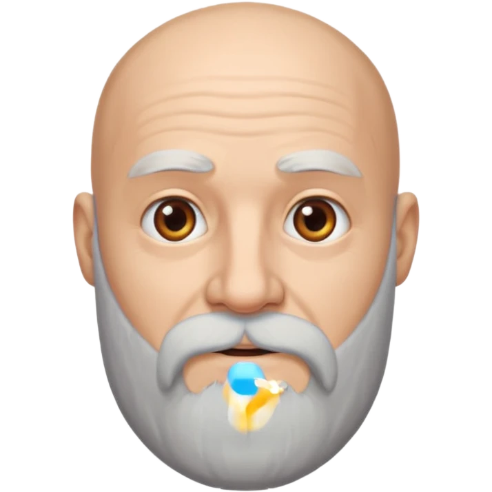 Bald man with long beard emoji