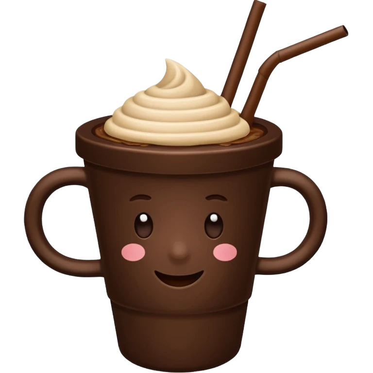 make a cup of colacao with a straw emoji