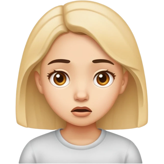 Light skin girl looking confused  emoji