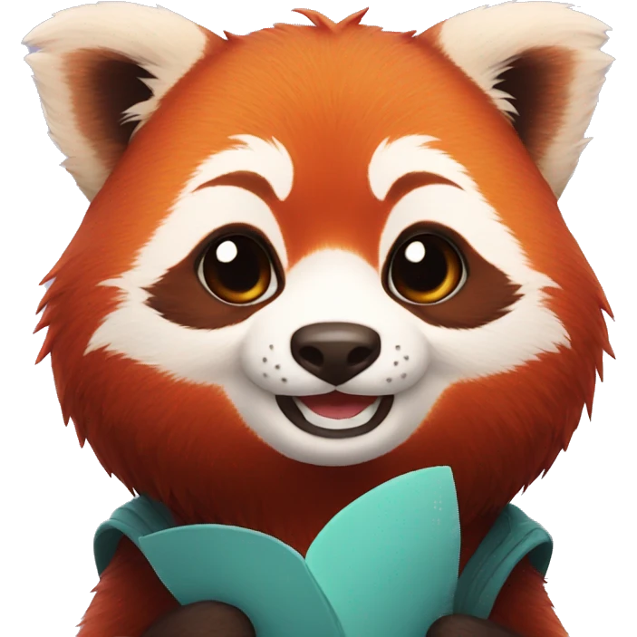 red panda shows love emoji