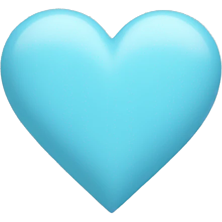 Pastel blue colored heart emoji