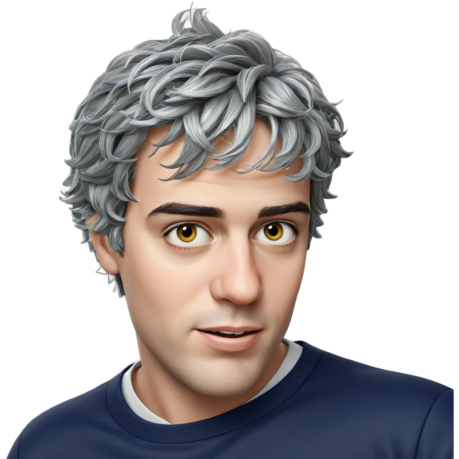 grey haired boy portrait emoji