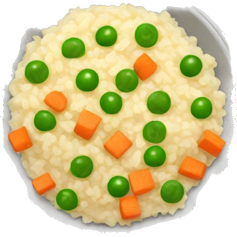 risotto with peas and carrot cubes emoji