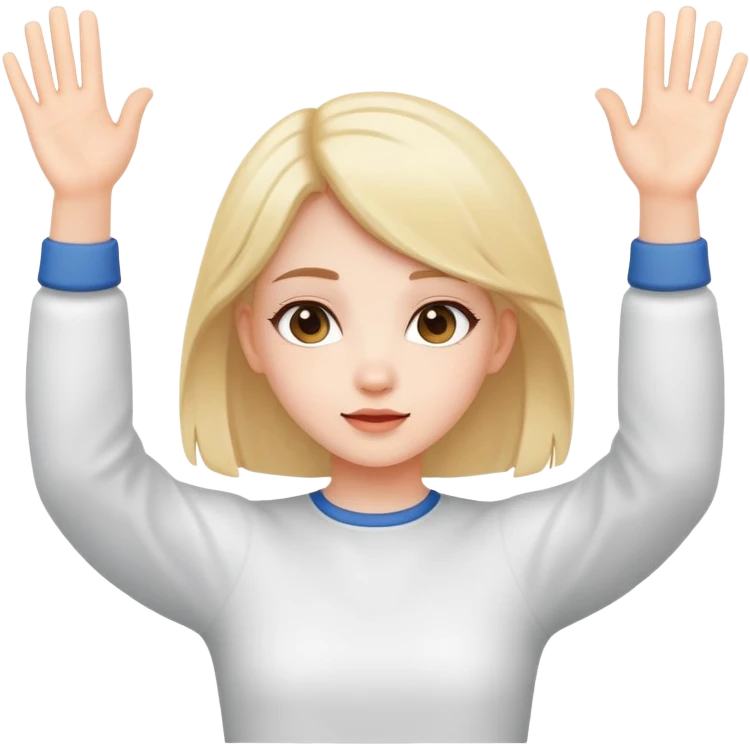 Cute girl hands up idk  emoji
