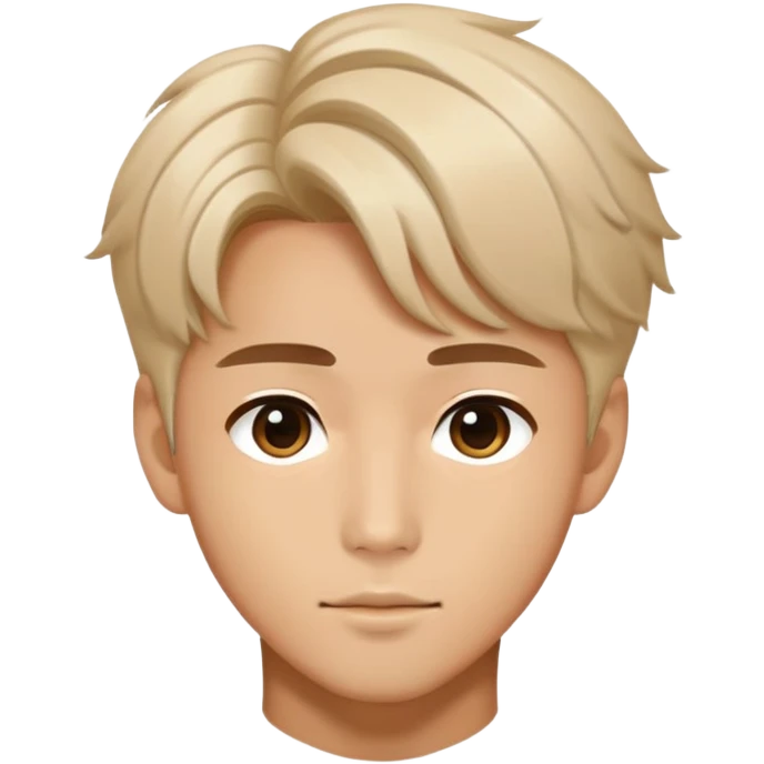 Handsome K-pop male idol face with stylish hair emoji