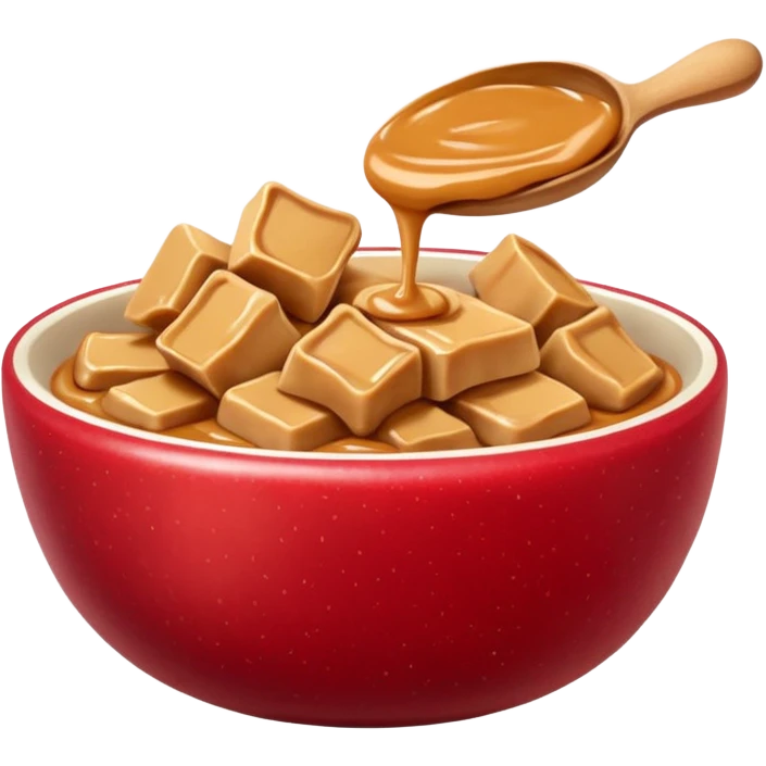 apple chunks in bowl with peanutbutter emoji