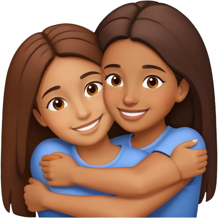 Brown girls hugging  emoji