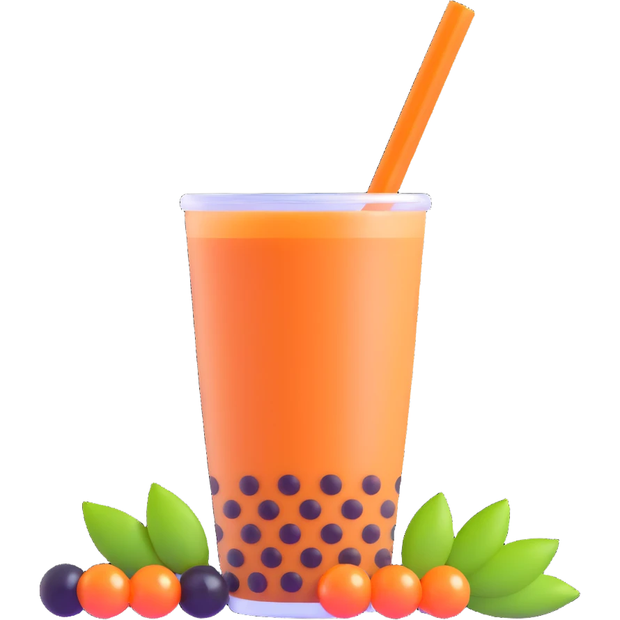 bubble tea with boba pearls emoji