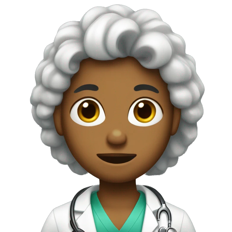 Médica negra con pelo rizado emoji