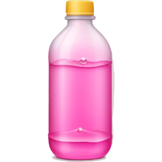 plastic bottle with crystaline pink liquid emoji
