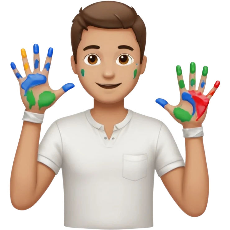 happy man painting a picture full body emoji