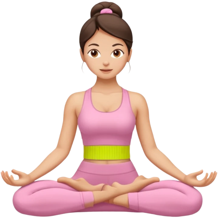 White brunette yoga girl light pink clothes  emoji
