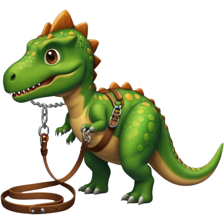 dinosaur on leash emoji