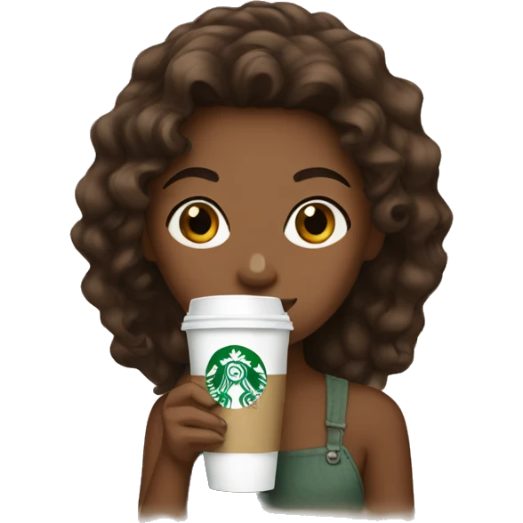 Brown girl with Starbucks  emoji