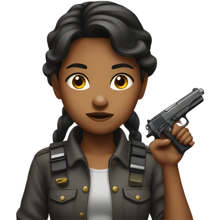 girl holding gun emoji