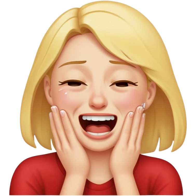 Laughing while crying while choking emoji