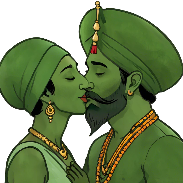 Indian guru kissing emoji