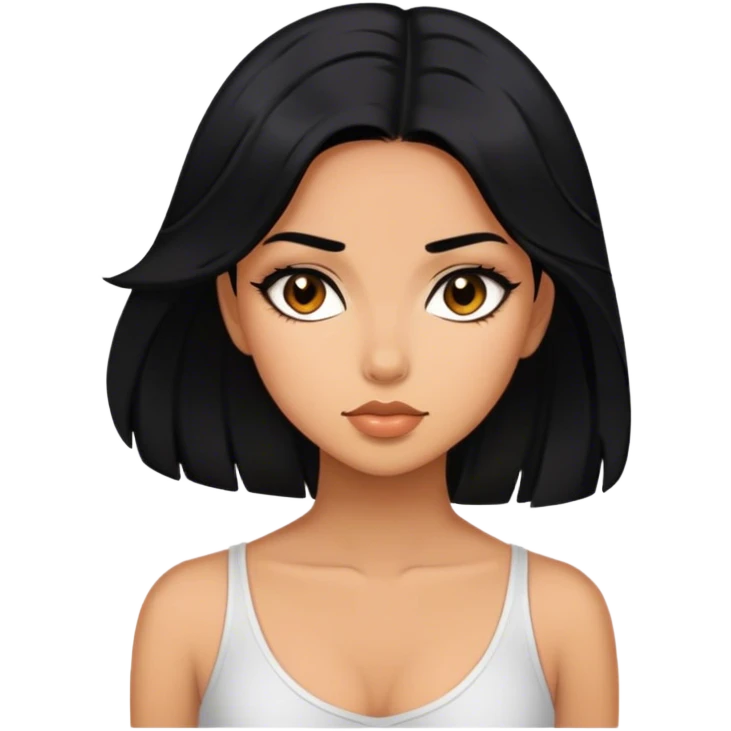 Girl in sultry pose black hair sfw emoji