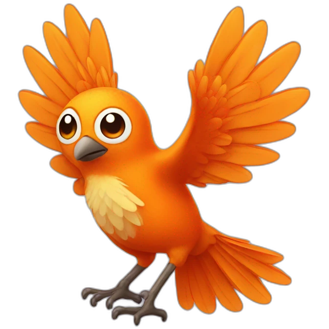 orange bird with wings emoji