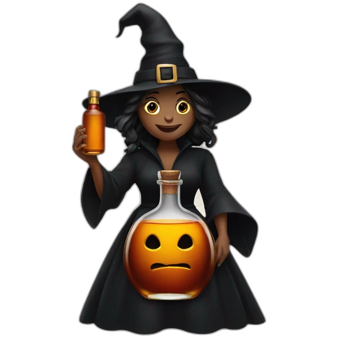 witch with hennessy bottle emoji