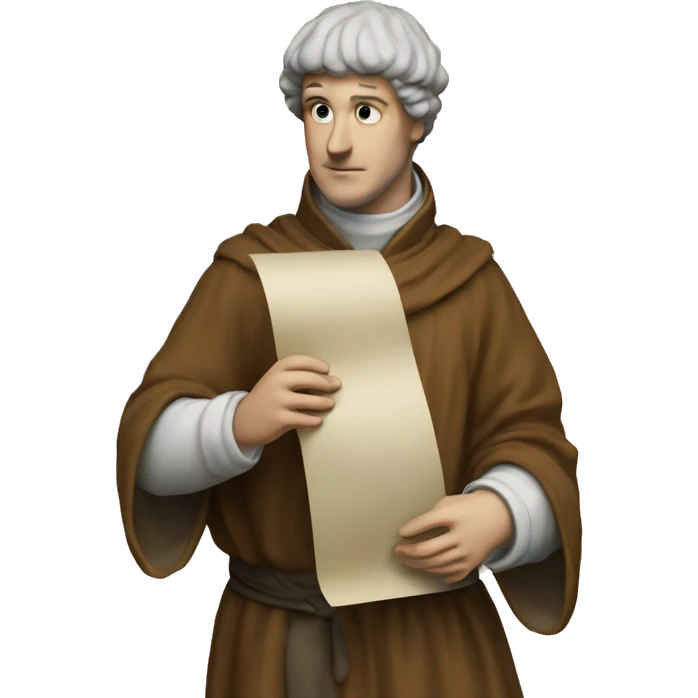 Petrarch holds a scroll in his hand emoji