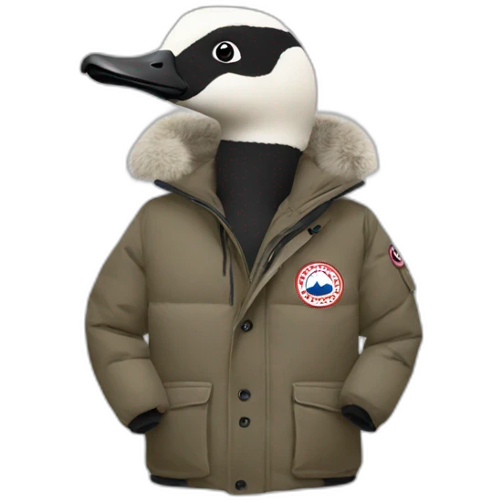 Canada goose wearing a Canada goose jacket emoji
