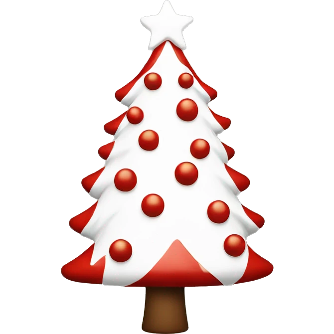 Red and white Christmas tree emoji