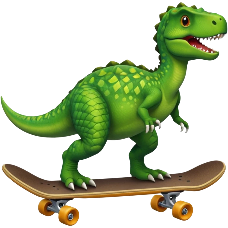 Dinosaur on a skateboard emoji