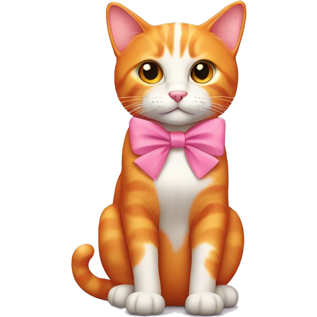 orange cat with pink bow emoji