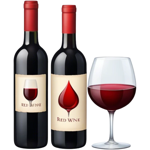 a bottle of red wine and a glass of red wine emoji
