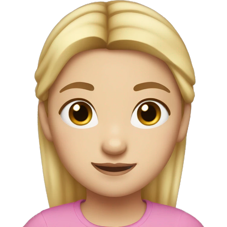 Girl with hazel eyes, fair skin, and blonde hair in a pony tail. emoji