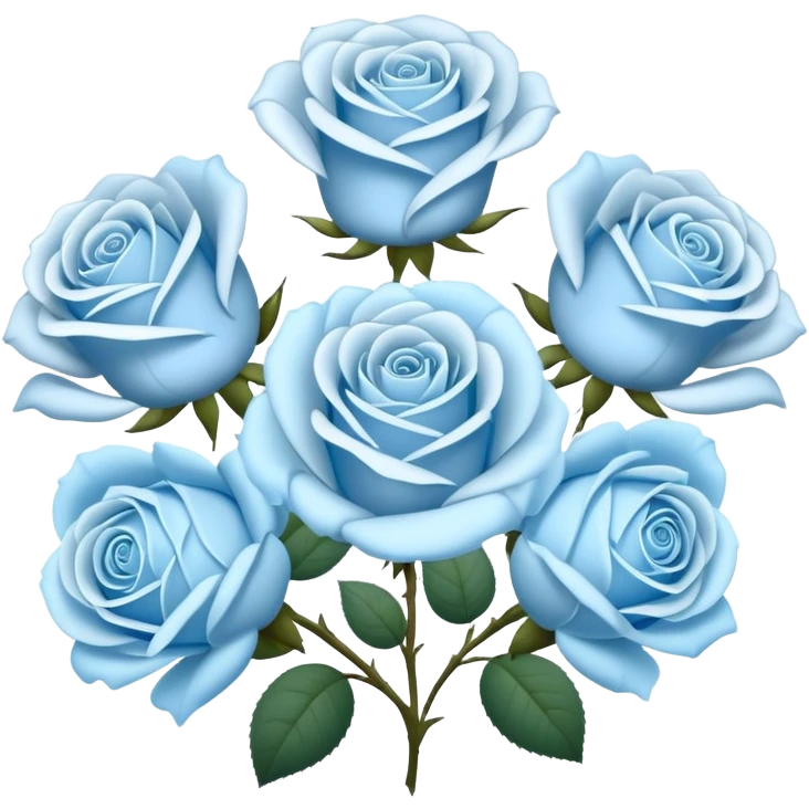 seven roses of white and pale blue roses  emoji