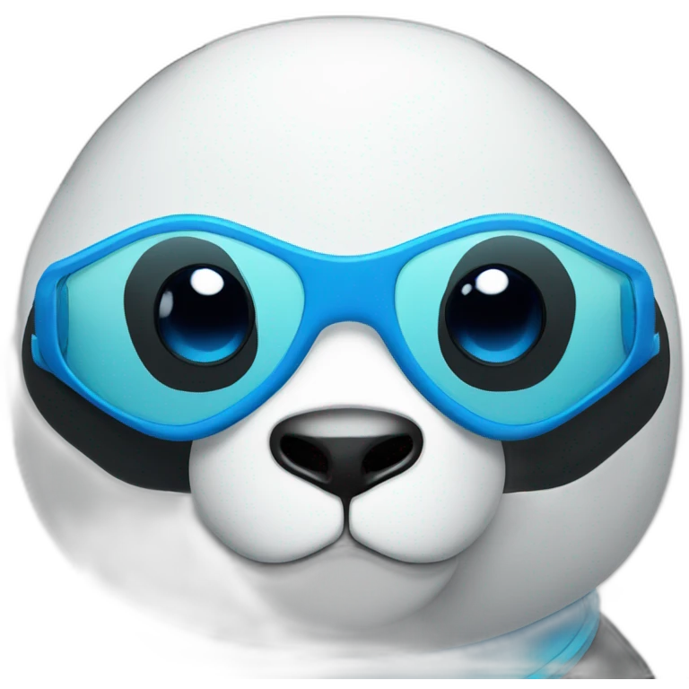 Panda head with blue swim goggles emoji