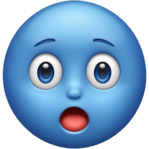 blue emoji with surprised expression emoji