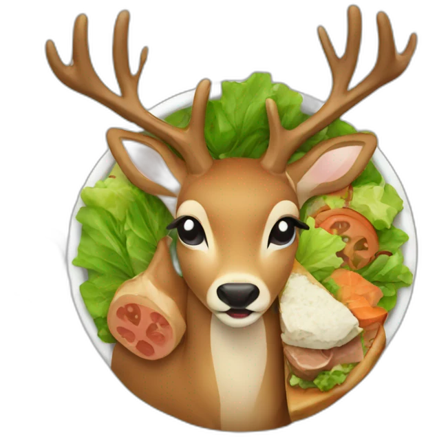 Deer having dinner emoji