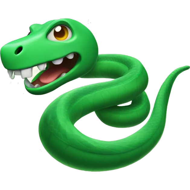 A long, green, fliying snake, throwing an Energy beam from its mouth  emoji