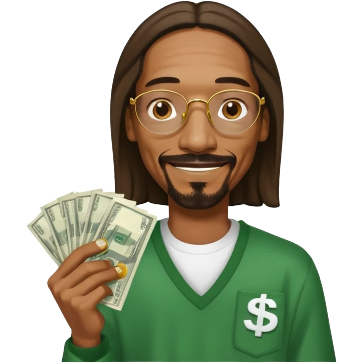 Snoop Dogg holding money emoji
