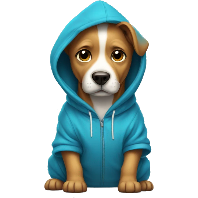 Dog wearing a hoodie emoji