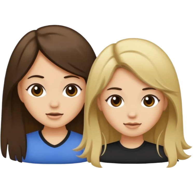 bestiess one with dark brown hair and one with dirty blonde hair emoji
