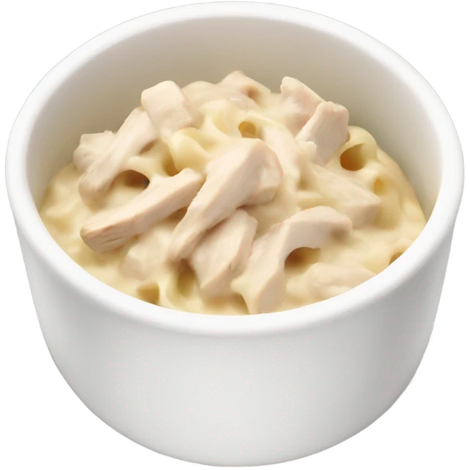 White bowl of chicken Alfredo  emoji