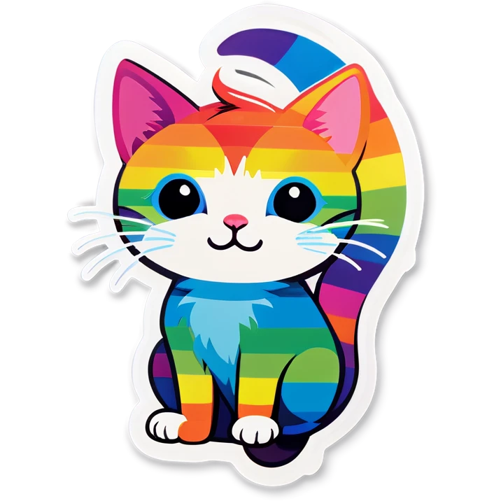 Rainbow cat emoji