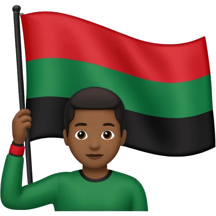 Pan African-African American Flag (Red-Black and Green horizontal stripes) - no stars or other symbols emoji