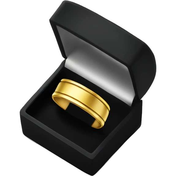 gold wedding band in a black ring box emoji