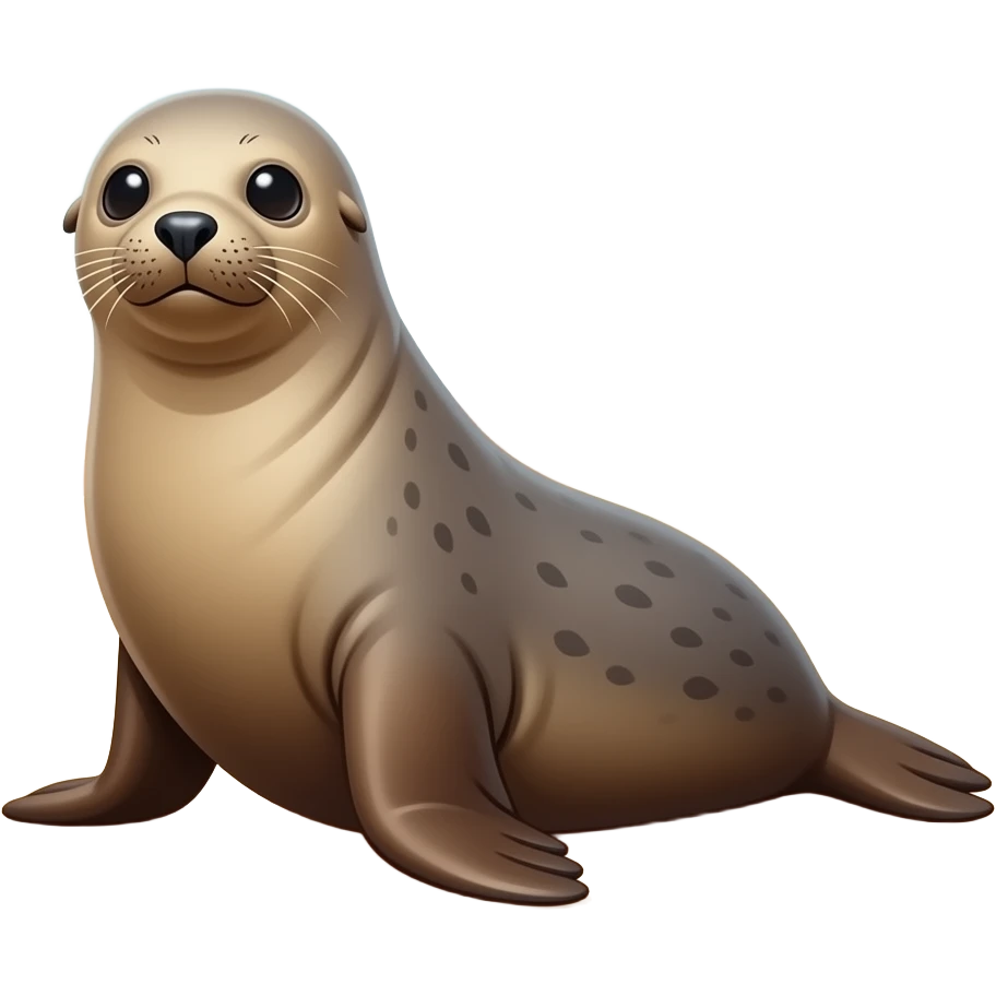 a Picture of a seal the whole entrire backround is the desert emoji