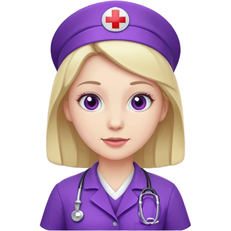 Nurse with purple uniforms  emoji