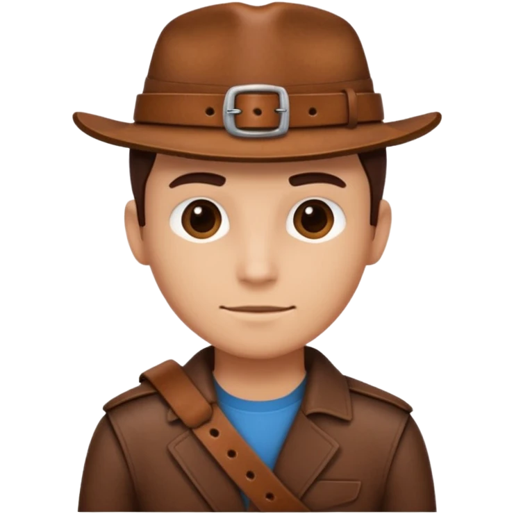 Person with straight face and belt in hand emoji