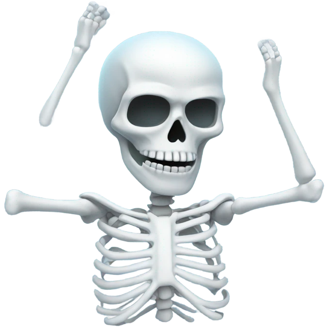 Skeleton with ice cold emoji