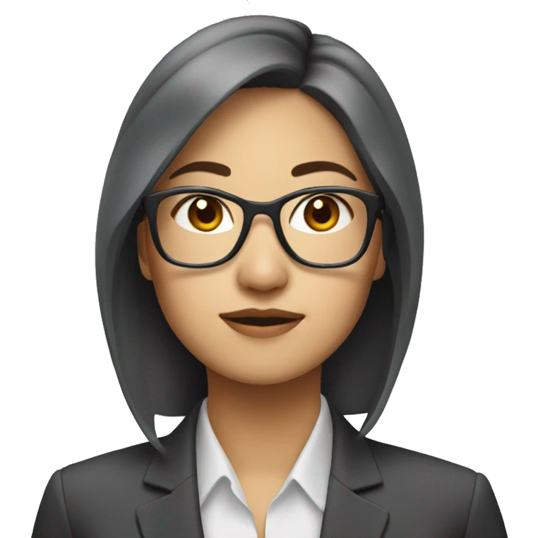 an asian woman looking professional in finance emoji
